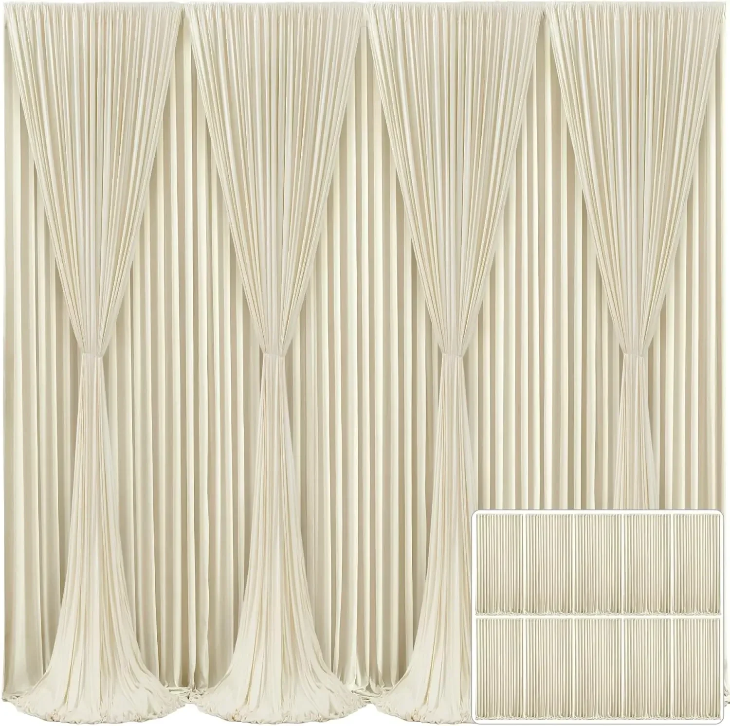 10 Panels Beige Backdrop Curtain for Wedding Parties Wrinkle Free Beige Photo Curtains Backdrop Drapes Fabric Decoration
10 Panels Beige Backdrop Curtain for Wedding Parties Wrinkle Free Beige Photo Curtains Backdrop Drapes Fabric Decoration