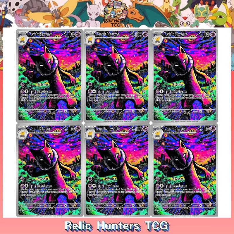 Dark Hypno PKM Card psychedelic Dark Style Series Shadow PTCG DIY Custom Made Art Foil Holo Texture Cards Relic Hunters TCG
Dark Hypno PKM Card psychedelic Dark Style Series Shadow PTCG DIY Custom Made Art Foil Holo Texture Cards Relic Hunters TCG