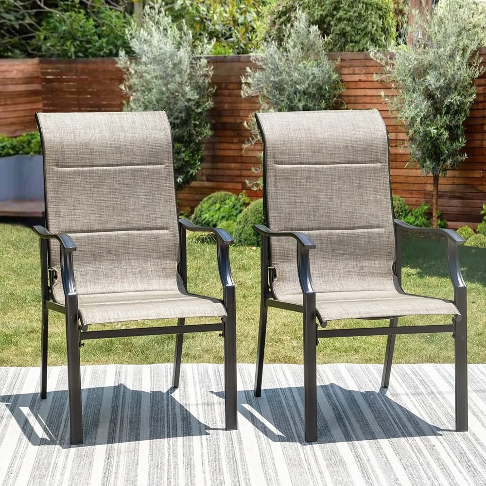 Outdoor Dining Chairs Set of 2, High Back Textilene Fabric Padded Armchairs with E-Coated Steel Frame for Patio, Porch, Deck, Y
Outdoor Dining Chairs Set of 2, High Back Textilene Fabric Padded Armchairs with E-Coated Steel Frame for Patio, Porch, Deck, Y