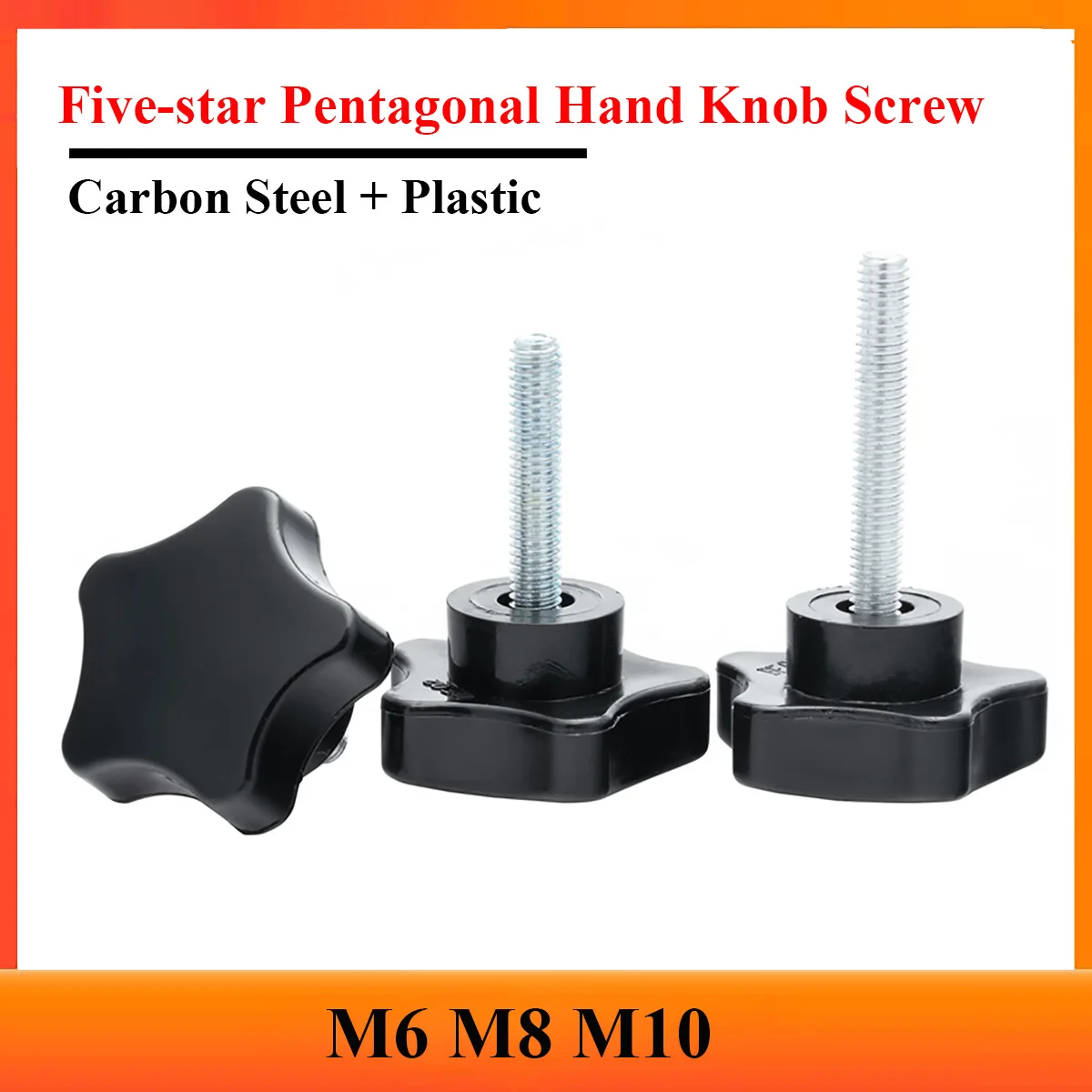 5pcs M6 M8 M10 Five-star Hand Knob Screws Carbon Steel + Pentagonal Plum Star Head Dia 38# 38mm Hand Tighten Thumb Bolts
5pcs M6 M8 M10 Five-star Hand Knob Screws Carbon Steel + Pentagonal Plum Star Head Dia 38# 38mm Hand Tighten Thumb Bolts