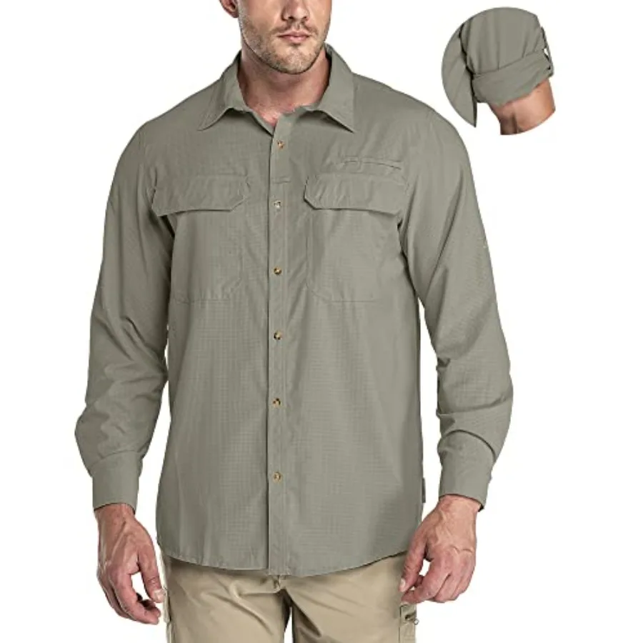 33000Feet Men's Long Sleeve Sun Protection Shirt UPF 50+ UV Quick Dry Cooling Fishing Shirts for Travel Safari Camping Hiking
33000Feet Men's Long Sleeve Sun Protection Shirt UPF 50+ UV Quick Dry Cooling Fishing Shirts for Travel Safari Camping Hiking