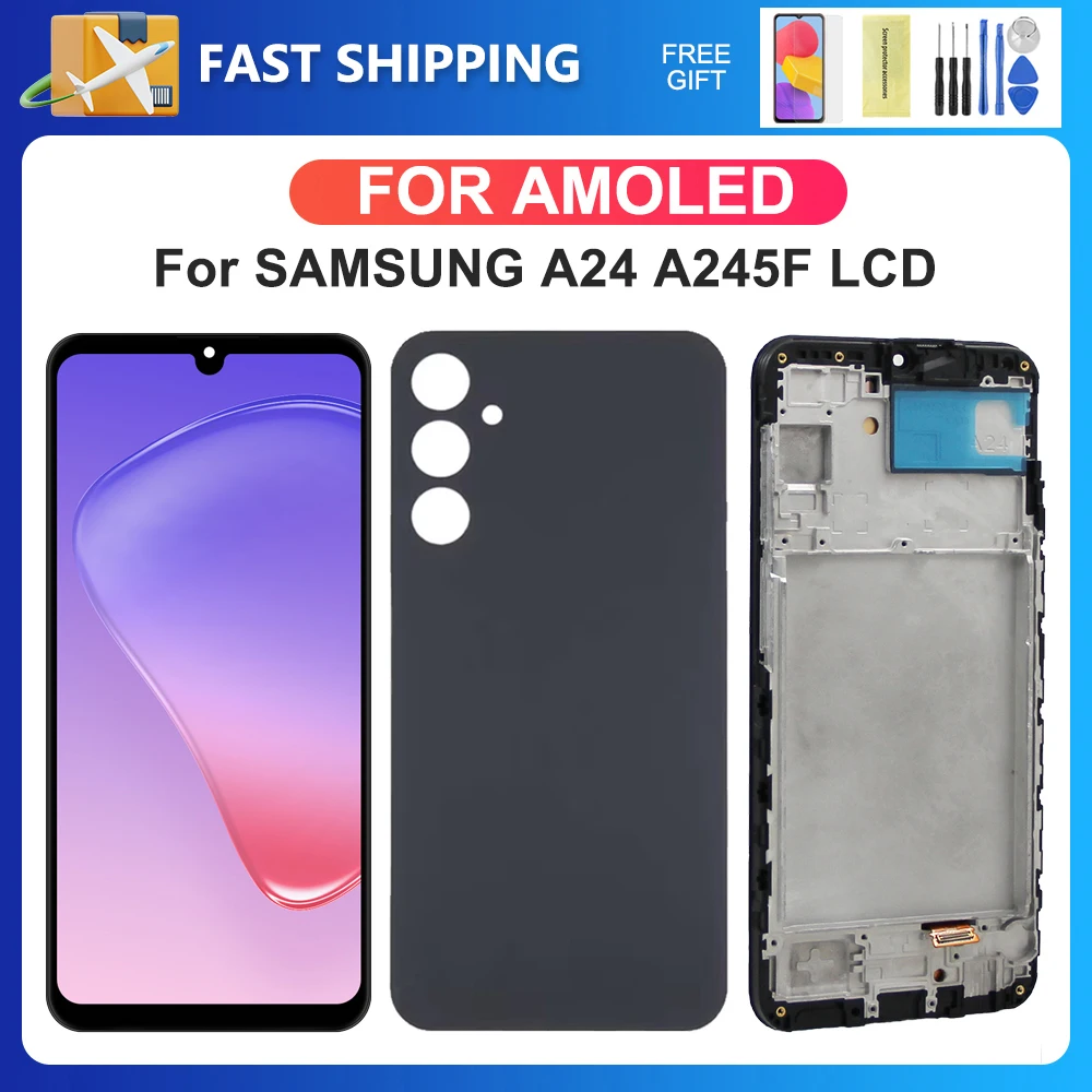 For Samsung A24 4G For AMOLED A24 A245 A245F A245M A245N LCD Display Touch Screen Digitizer Assembly Replacement
For Samsung A24 4G For AMOLED A24 A245 A245F A245M A245N LCD Display Touch Screen Digitizer Assembly Replacement