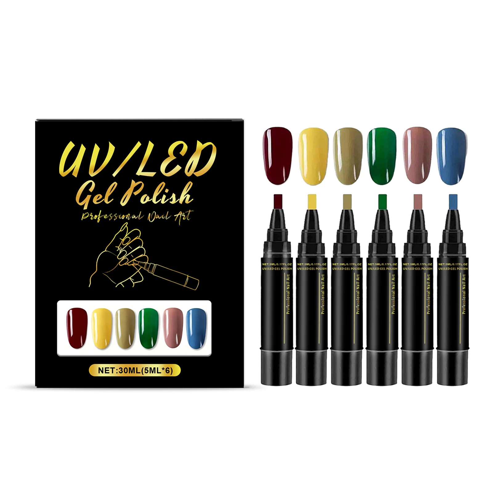 One-Step Gel Nail Polishes Pen Kit 6 Colors Nail Art Markers Fast Drying Nail Polishes Markers For Home Or Salon Manicures
One-Step Gel Nail Polishes Pen Kit 6 Colors Nail Art Markers Fast Drying Nail Polishes Markers For Home Or Salon Manicures