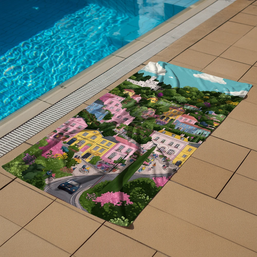 Colorful European Town Castle Microfiber Quick Dry Beach Towel Cartoon Anime Absorbent Soft Bath Towel for Travel Adult Kids
Colorful European Town Castle Microfiber Quick Dry Beach Towel Cartoon Anime Absorbent Soft Bath Towel for Travel Adult Kids