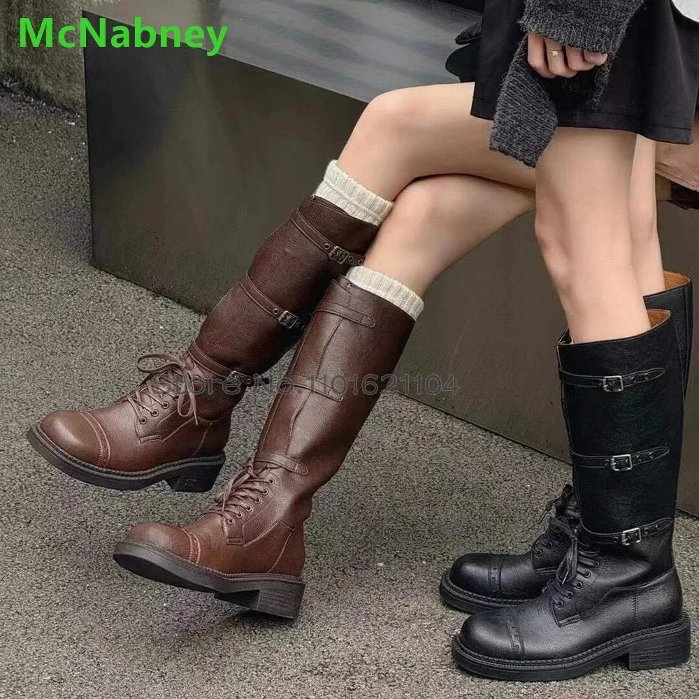 Metal Buckle Design Long Boots Luxury Design Round Toe Thick Sole 2024 Winter New Leather Fabric Fashion Elegant Solid Shoes
Metal Buckle Design Long Boots Luxury Design Round Toe Thick Sole 2024 Winter New Leather Fabric Fashion Elegant Solid Shoes
