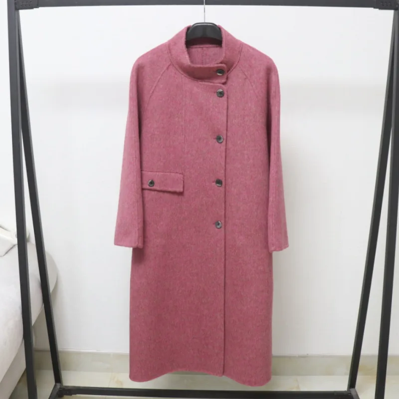 Women'a Autumn Winter Elegant Wool Turtleneck Long Sleeve Single Breasted Long Coat Lady Warm Slanted Palcket Wool Outwear
Women'a Autumn Winter Elegant Wool Turtleneck Long Sleeve Single Breasted Long Coat Lady Warm Slanted Palcket Wool Outwear