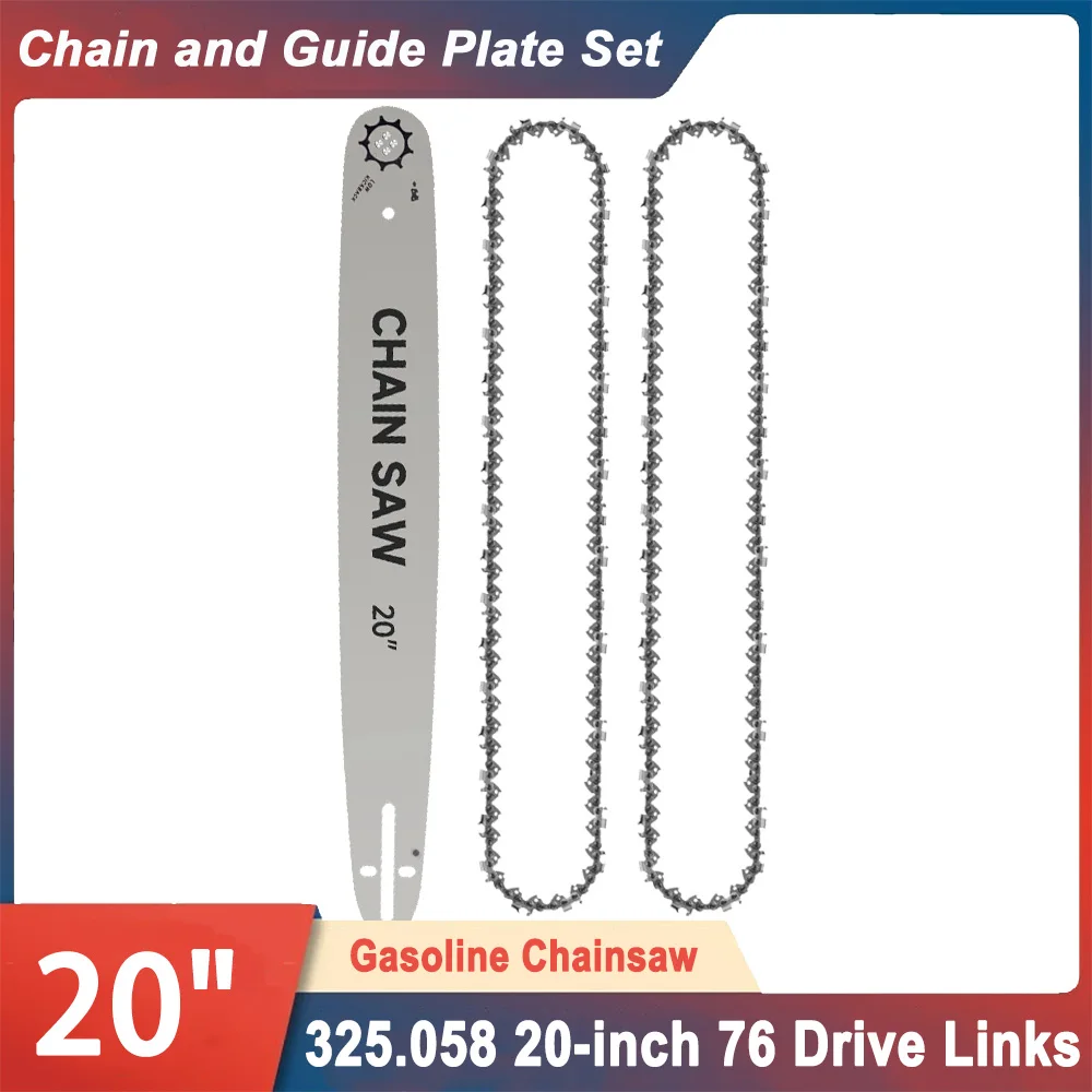 20" Professional Gas Chainsaw 76DL Chain 0.325" Pitch 0.058" Guide Tooth Top-quality Alloy Rounded 20 inch Gasoline Chainsaw Set
20" Professional Gas Chainsaw 76DL Chain 0.325" Pitch 0.058" Guide Tooth Top-quality Alloy Rounded 20 inch Gasoline Chainsaw Set