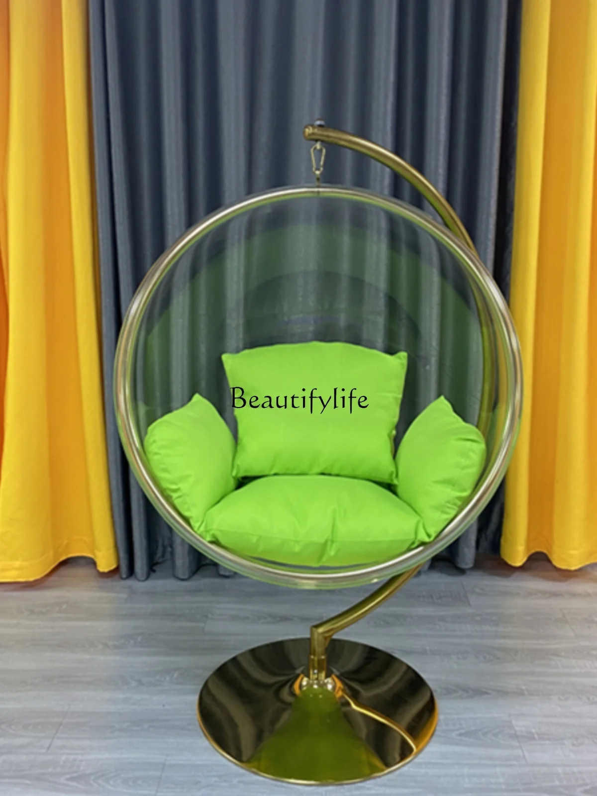 Acrylic Hemisphere Hanging Basket Outdoor Bubble Hanging Chair round Space Transparent Glass Swing
Acrylic Hemisphere Hanging Basket Outdoor Bubble Hanging Chair round Space Transparent Glass Swing