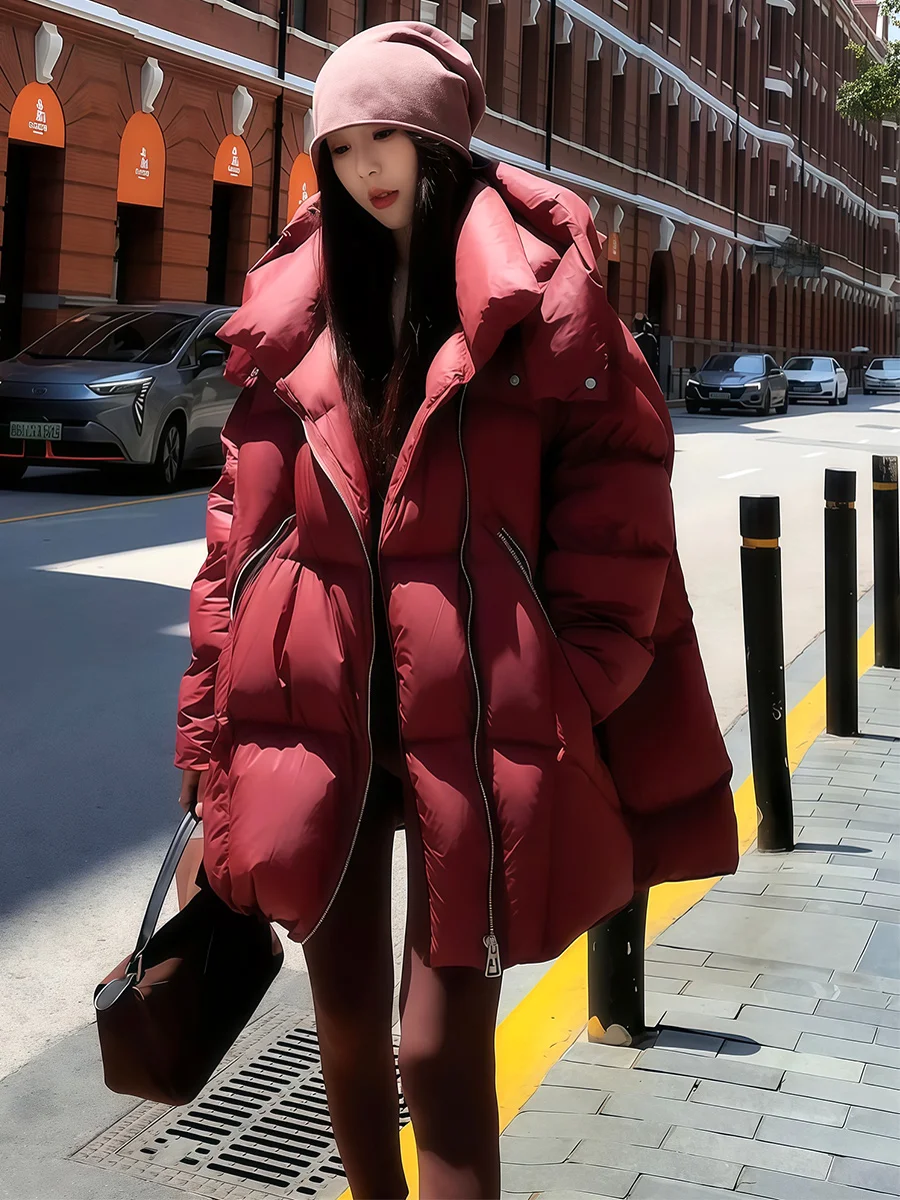 Женская теплая пуховая куртка средней длины цвета красного вина с белым пухом, повседневная, на молнии, с длинными рукавами
Женская теплая пуховая куртка средней длины цвета красного вина с белым пухом, повседневная, на молнии, с длинными рукавами