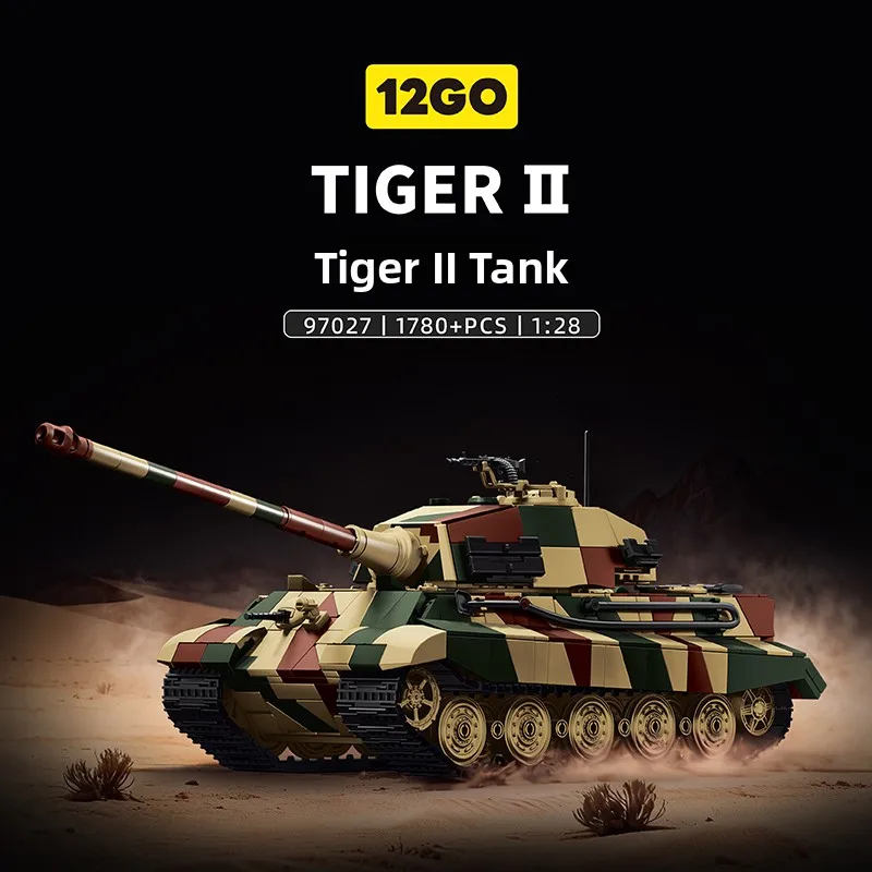 World War II Camouflage Tiger Heavy Tank Model Kit Assembly Toy Gift for Boys 12GO Building Blocks Educational Playset
World War II Camouflage Tiger Heavy Tank Model Kit Assembly Toy Gift for Boys 12GO Building Blocks Educational Playset