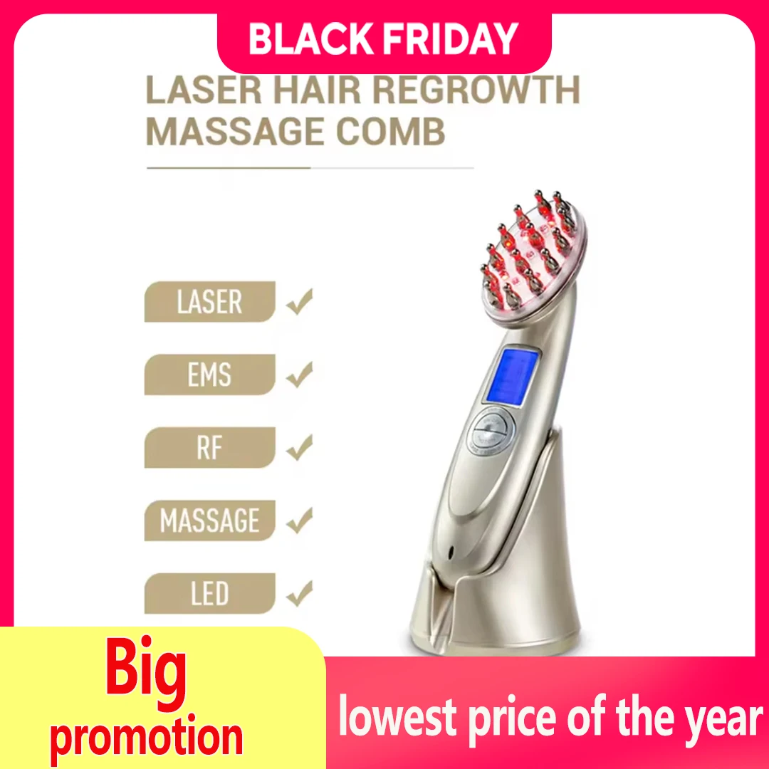 Электрическая лазерная расческа для роста волос, массажная терапия против выпадения волос, инфракрасный RF, красный свет, EMS, вибрационный массажер, щетка для волос, уход за волосами
Электрическая лазерная расческа для роста волос, массажная терапия против выпадения волос, инфракрасный RF, красный свет, EMS, вибрационный массажер, щетка для волос, уход за волосами
