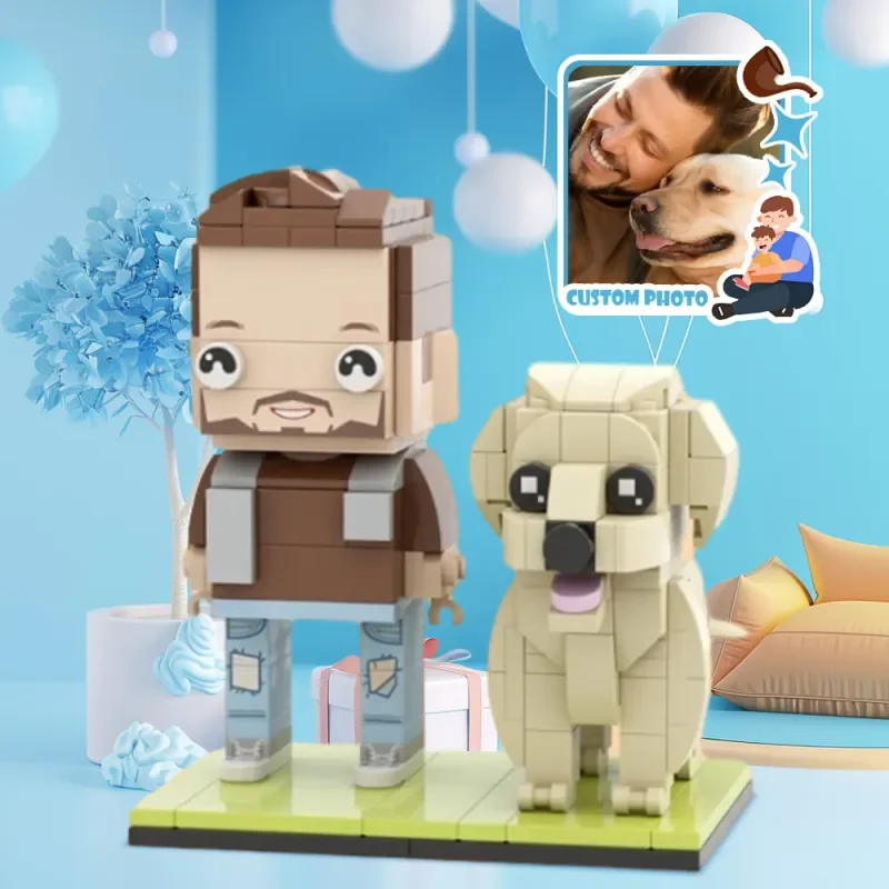 Pets Lovers Gifts Customizable Fully Body People With Dog Custom Figures Beautiful Scenery Brick Me Figures Fathers Day Gift
Pets Lovers Gifts Customizable Fully Body People With Dog Custom Figures Beautiful Scenery Brick Me Figures Fathers Day Gift