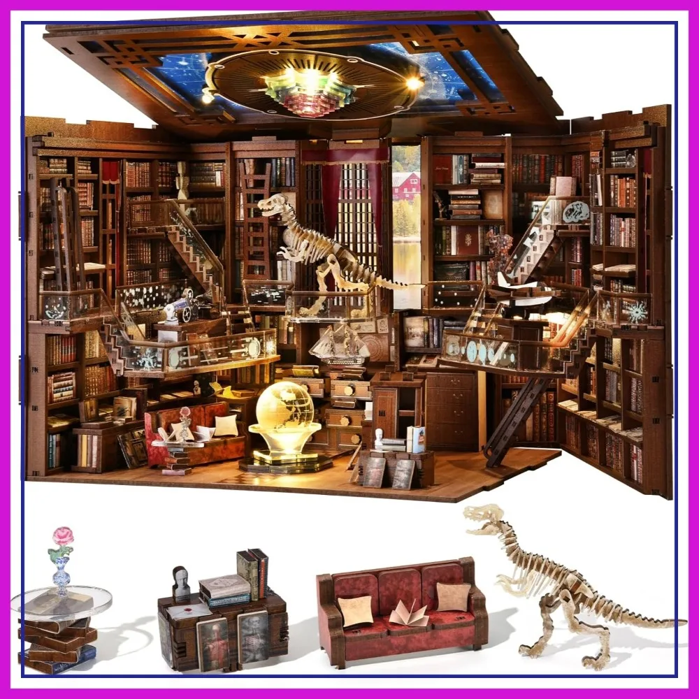 MiniCity DIY Book Nook Kit for Adults, 3D Wooden Puzzle Bookend with LED Light & Dust Cover (Beyond Library Max)
MiniCity DIY Book Nook Kit for Adults, 3D Wooden Puzzle Bookend with LED Light & Dust Cover (Beyond Library Max)