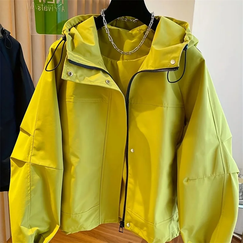 Women's Jacket Spring and Autumn Loose Fashion Joker Tooling Short Hooded Windbreaker Plus Jacket Jacket Women's Outerwears
Women's Jacket Spring and Autumn Loose Fashion Joker Tooling Short Hooded Windbreaker Plus Jacket Jacket Women's Outerwears