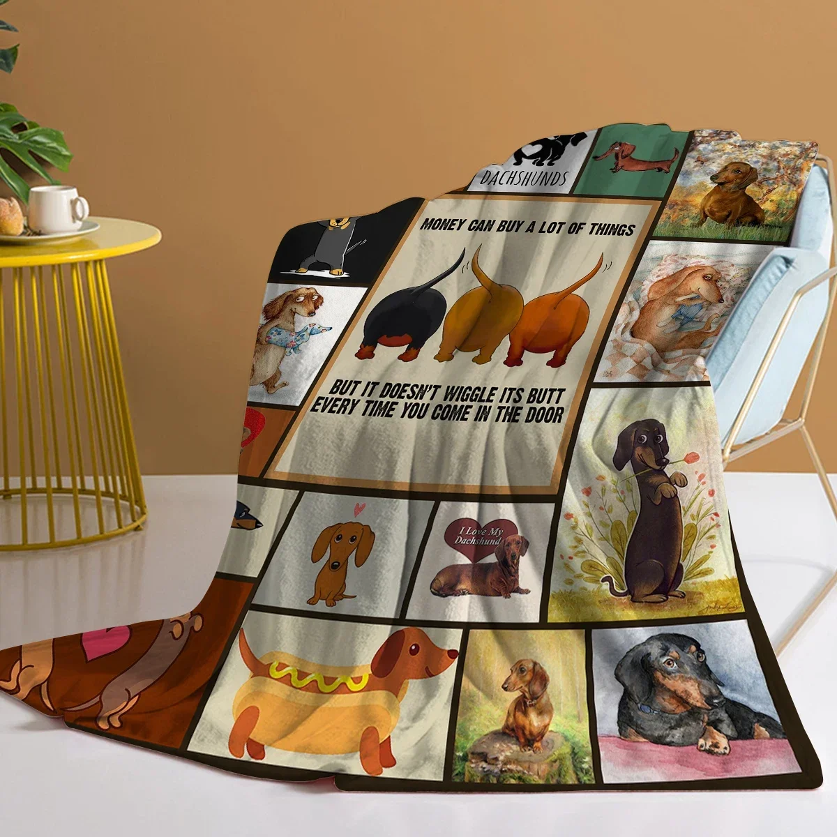 Dachshund Blanket for Dog Lover Cute Dachshund Wagging Their Tails Printed Blanket Cozy Blanket for Couch Bed Living Room
Dachshund Blanket for Dog Lover Cute Dachshund Wagging Their Tails Printed Blanket Cozy Blanket for Couch Bed Living Room