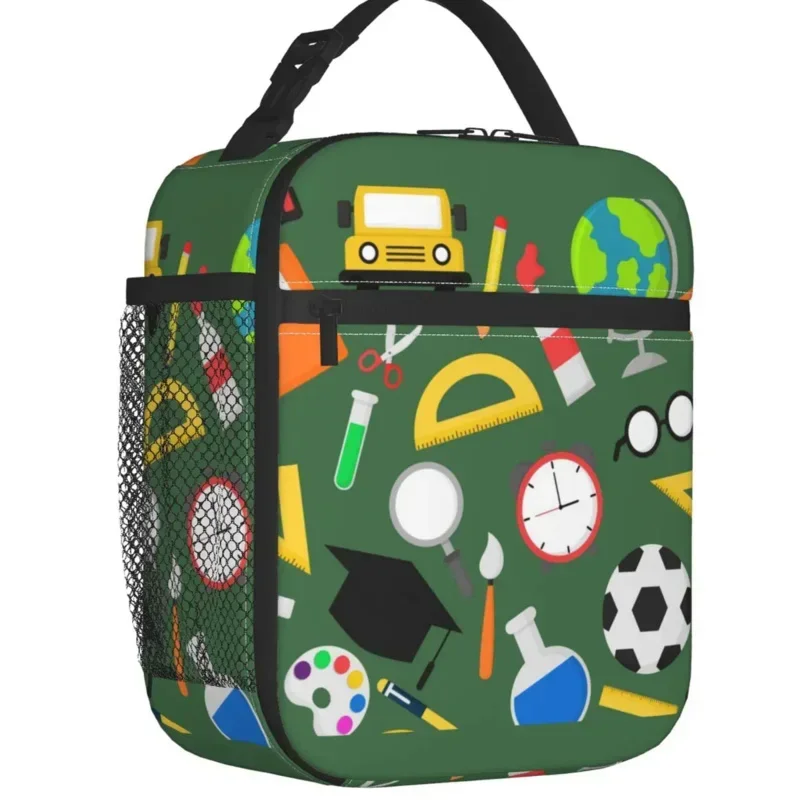 Custom Back To School Pattern Ruler Pencils Lunch Bag Men Women Thermal Cooler Insulated Lunch Boxes for Student School
Custom Back To School Pattern Ruler Pencils Lunch Bag Men Women Thermal Cooler Insulated Lunch Boxes for Student School