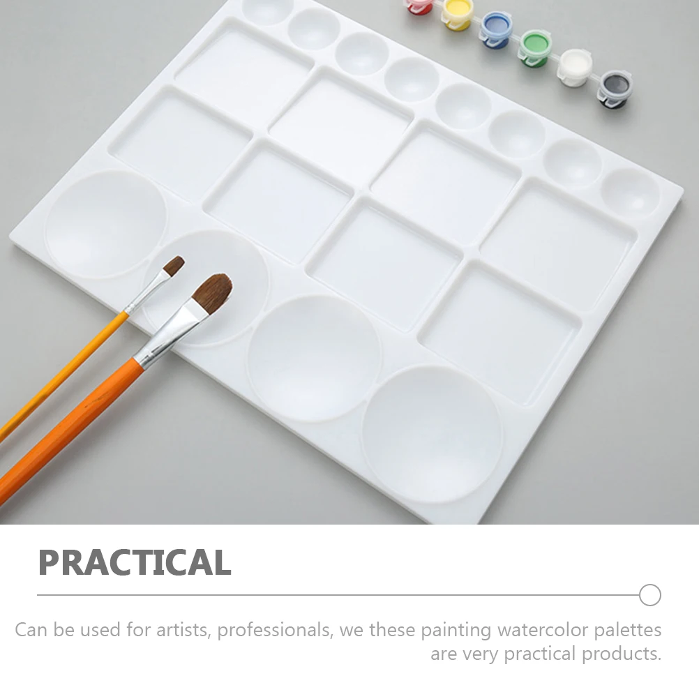 Plastic Palette for Watercolor Paints Multi-functional Kids White Tray Pallets Lightweight Space-saving Art Painting Board Color
Plastic Palette for Watercolor Paints Multi-functional Kids White Tray Pallets Lightweight Space-saving Art Painting Board Color