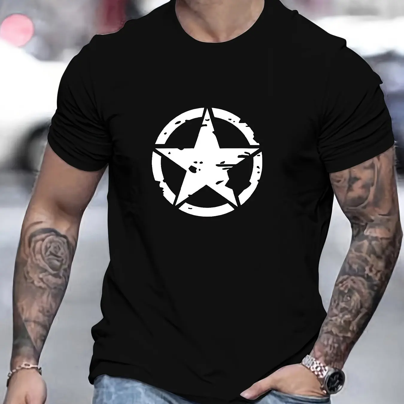 Summer Men's Comfortable Casual Loose Oversized Star Logo Graphic Printed Sports Round Neck Short Sleeved T-shirt
Summer Men's Comfortable Casual Loose Oversized Star Logo Graphic Printed Sports Round Neck Short Sleeved T-shirt