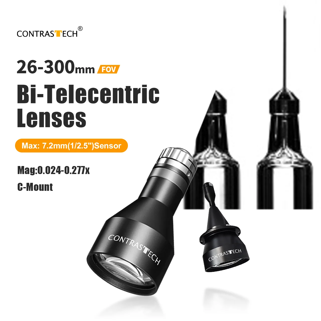 Wide FOV 26mm-300mm 1/2.5" 0.277x Precise Optics Low Distortion Telecentric Lens for Screw Defects Inspection Contrastech
Wide FOV 26mm-300mm 1/2.5" 0.277x Precise Optics Low Distortion Telecentric Lens for Screw Defects Inspection Contrastech