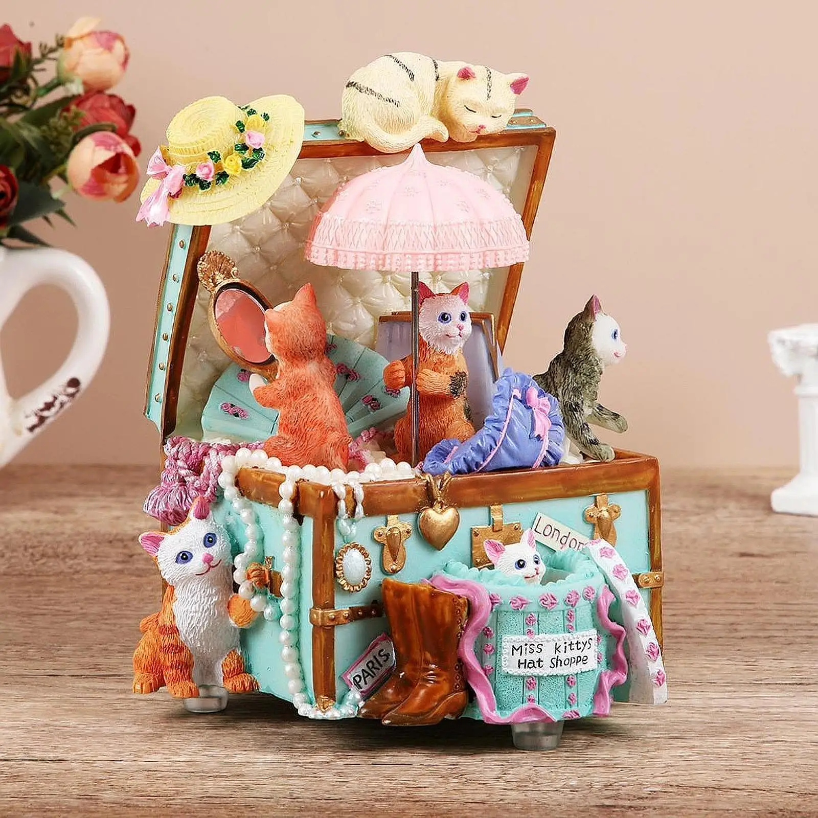Christmas Cat Gift Box Statue Animal Sculpture Collection Art Gift Modern Desktop Ornament Resin Figurine for Office Bedroom
Christmas Cat Gift Box Statue Animal Sculpture Collection Art Gift Modern Desktop Ornament Resin Figurine for Office Bedroom