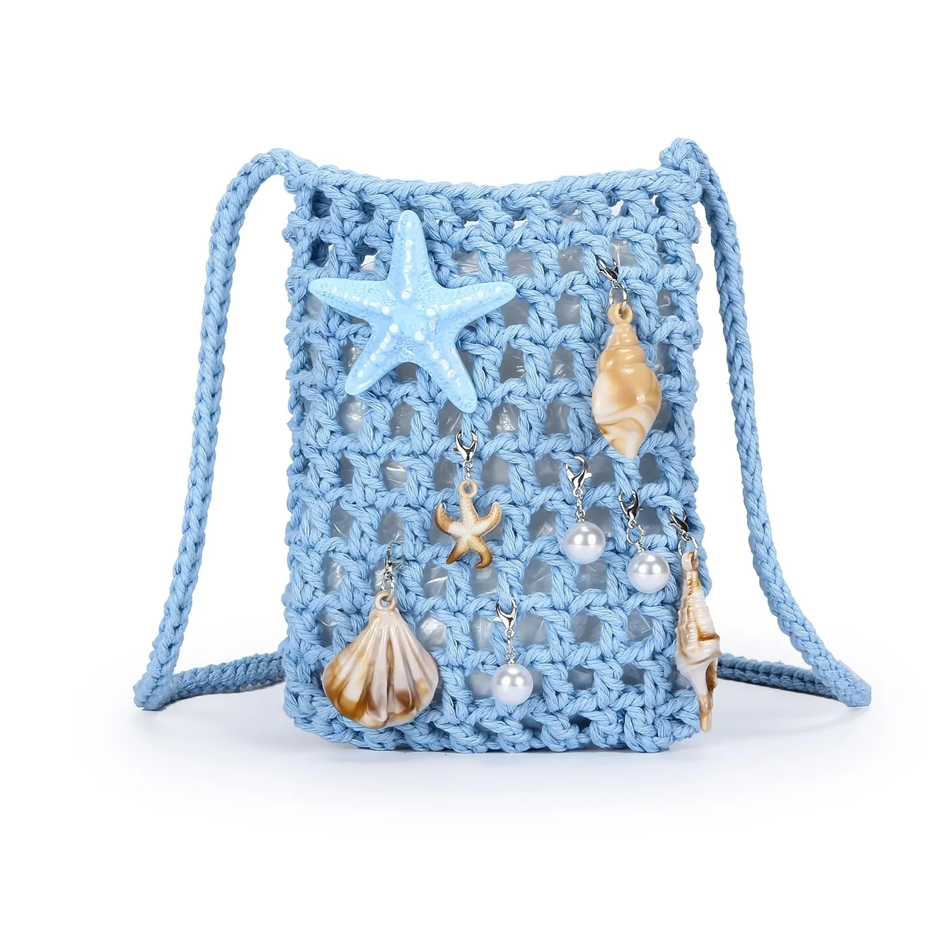 "Crochet Evening Bag w/ Ocean Pendant – Casual Chic for Women, White-Collar, Gifts for Mom, Teacher, Friend."
"Crochet Evening Bag w/ Ocean Pendant – Casual Chic for Women, White-Collar, Gifts for Mom, Teacher, Friend."