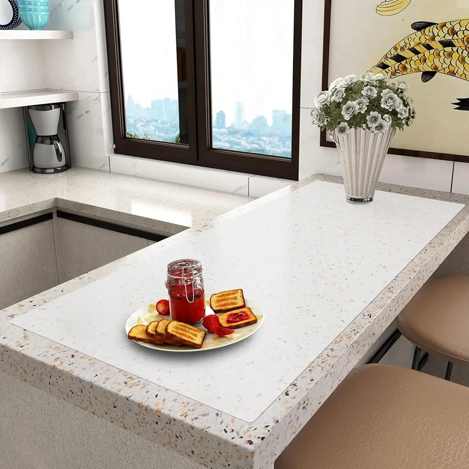 Extra Large Silicone Mat for Kitchen Counter, 120x48 Inch Heat Resistant Countertop Protector
Extra Large Silicone Mat for Kitchen Counter, 120x48 Inch Heat Resistant Countertop Protector
