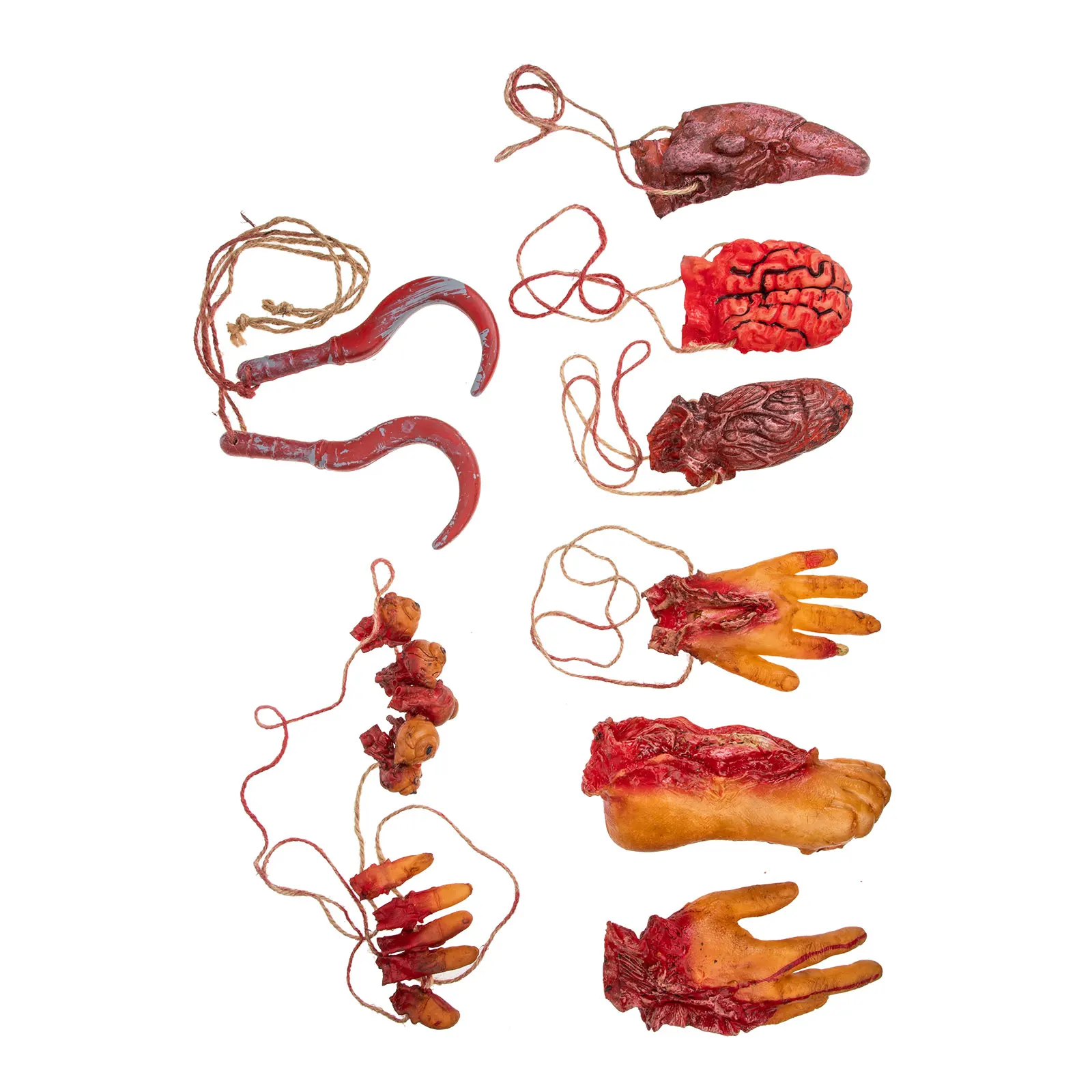 8 Pcs Broken Limb Pendant Lifelike Severed Body Parts Decorations Halloween Props Scary Realistic Human Theme Accessories Creepy
8 Pcs Broken Limb Pendant Lifelike Severed Body Parts Decorations Halloween Props Scary Realistic Human Theme Accessories Creepy