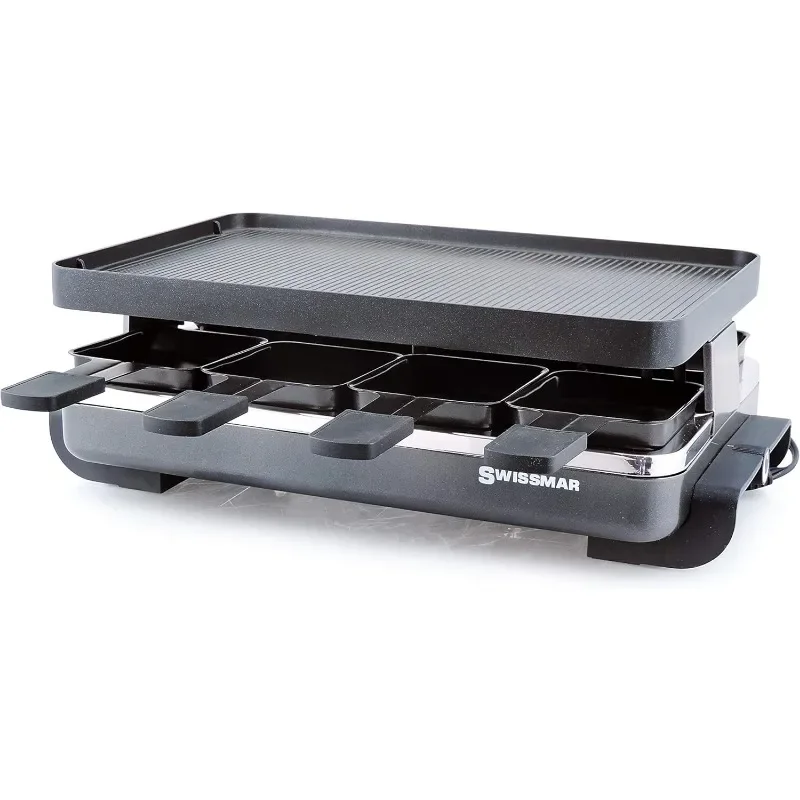Swissmar KF-77041 Classic 8-Person Raclette Party Grill with Reversible Cast Aluminum Non-Stick Grill Plate/Crepe Top, Black
Swissmar KF-77041 Classic 8-Person Raclette Party Grill with Reversible Cast Aluminum Non-Stick Grill Plate/Crepe Top, Black