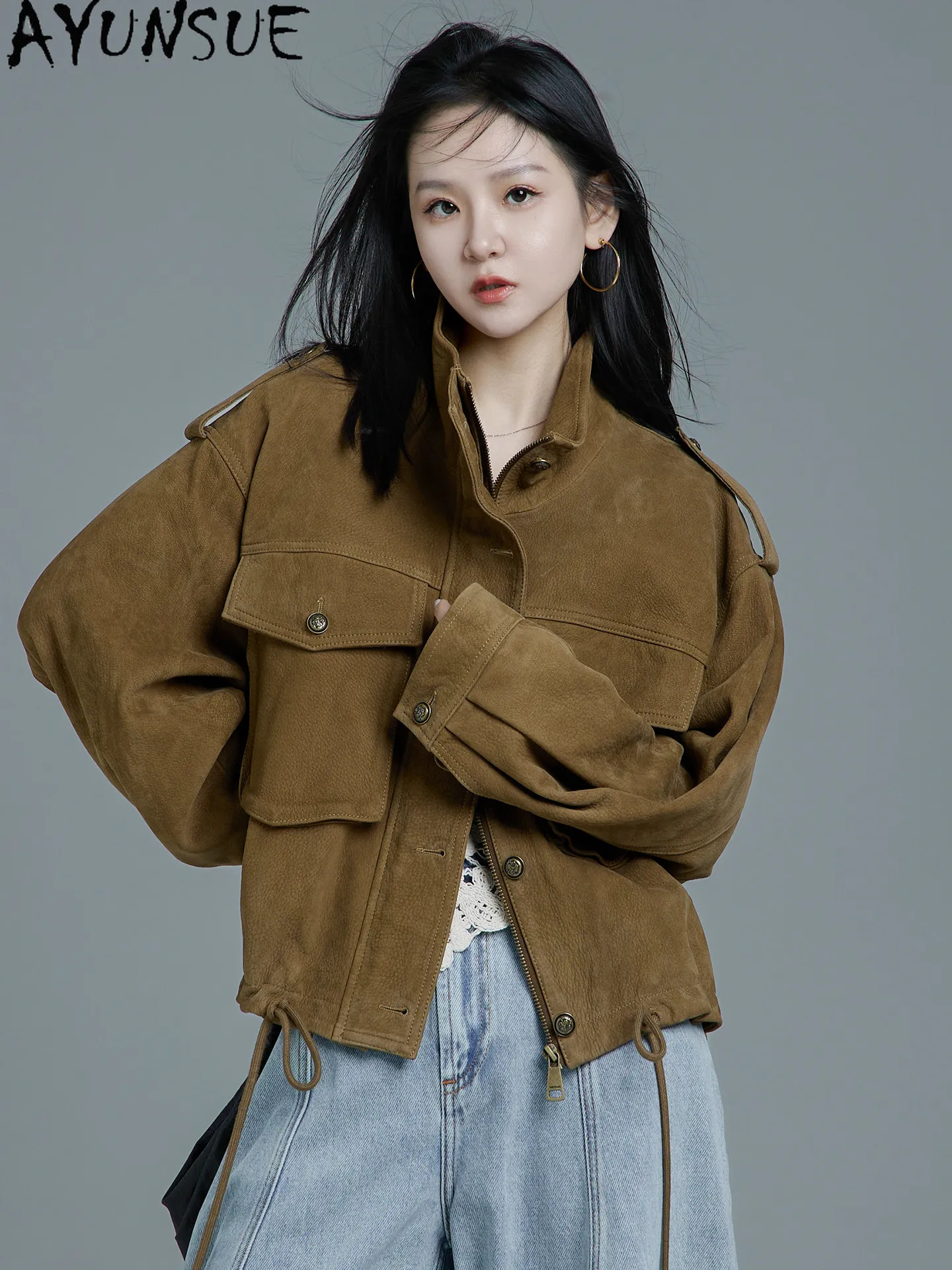 AYUNSUE Real Leather Jacket Women Clothing Spring Autumn Coat Short Style Little Goatskin Womens Coats Fashion Косуха Женская
AYUNSUE Real Leather Jacket Women Clothing Spring Autumn Coat Short Style Little Goatskin Womens Coats Fashion Косуха Женская