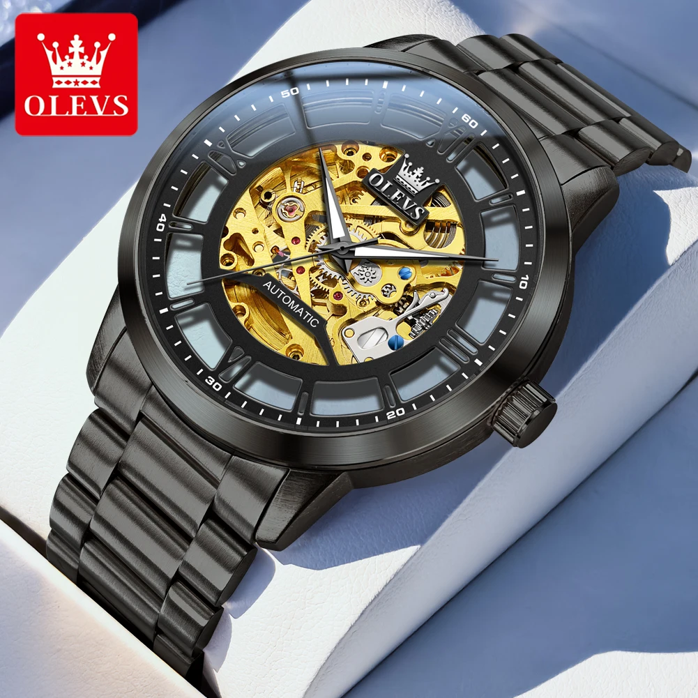 OLVES 6728 Original Luxury Mens Watch Skeleton Automatic Mechanical Watches For Man Waterproof Luminous Function Watches Men
OLVES 6728 Original Luxury Mens Watch Skeleton Automatic Mechanical Watches For Man Waterproof Luminous Function Watches Men