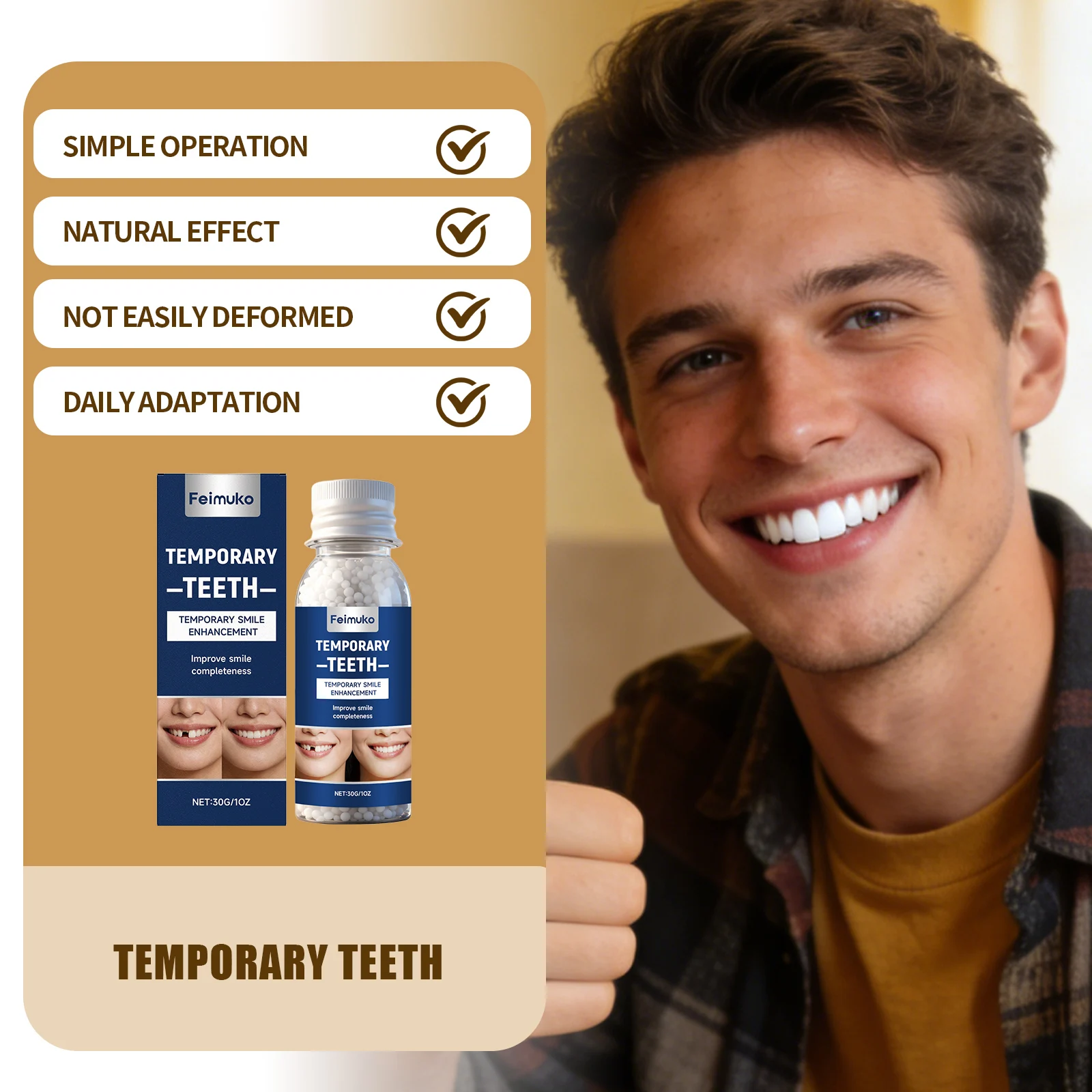 Moldable Thermal Teeth Repair Beads High-Fitting Dentures Repair Fixing Filling Missing Broken Tooth Diy Temporary Tooth Filler
Moldable Thermal Teeth Repair Beads High-Fitting Dentures Repair Fixing Filling Missing Broken Tooth Diy Temporary Tooth Filler