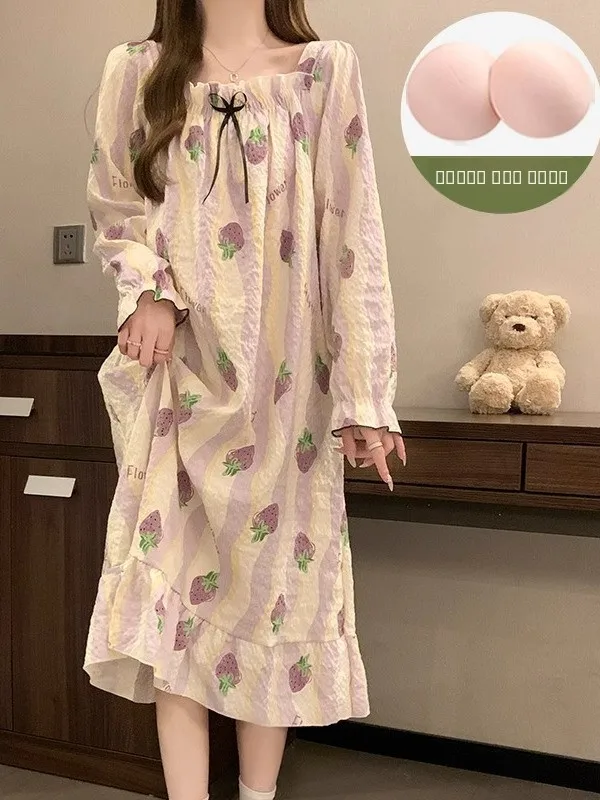 Хлопковая пижама Cloud Cotton с длинными рукавами для женщин, милая, с узором, для беременных, с подкладкой на груди, осень-зима
Хлопковая пижама Cloud Cotton с длинными рукавами для женщин, милая, с узором, для беременных, с подкладкой на груди, осень-зима