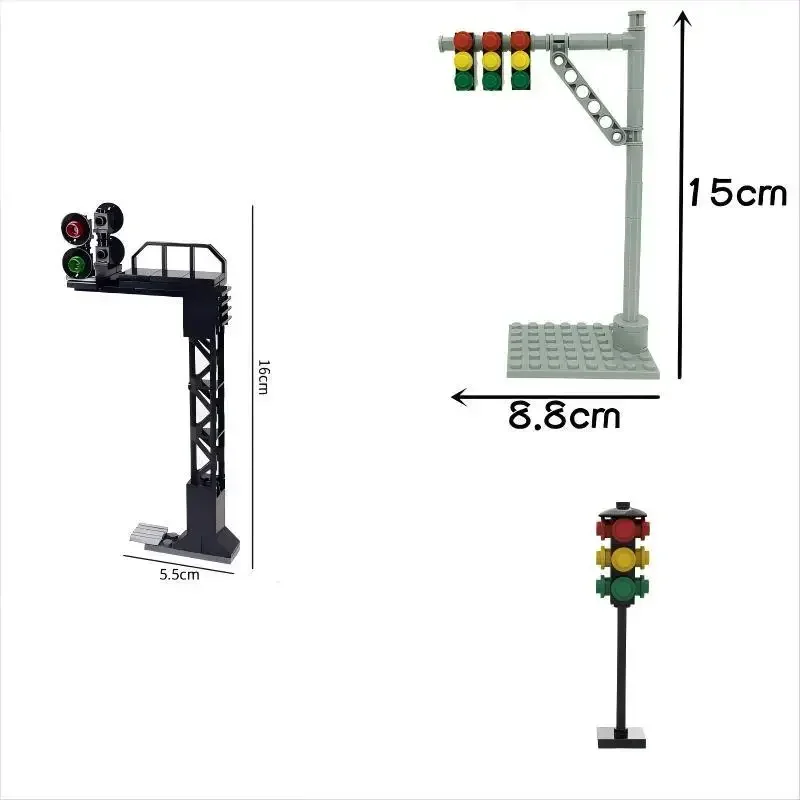 MOC Building block train traffic light street signal light building block models city street view parts DIY brick toys
MOC Building block train traffic light street signal light building block models city street view parts DIY brick toys