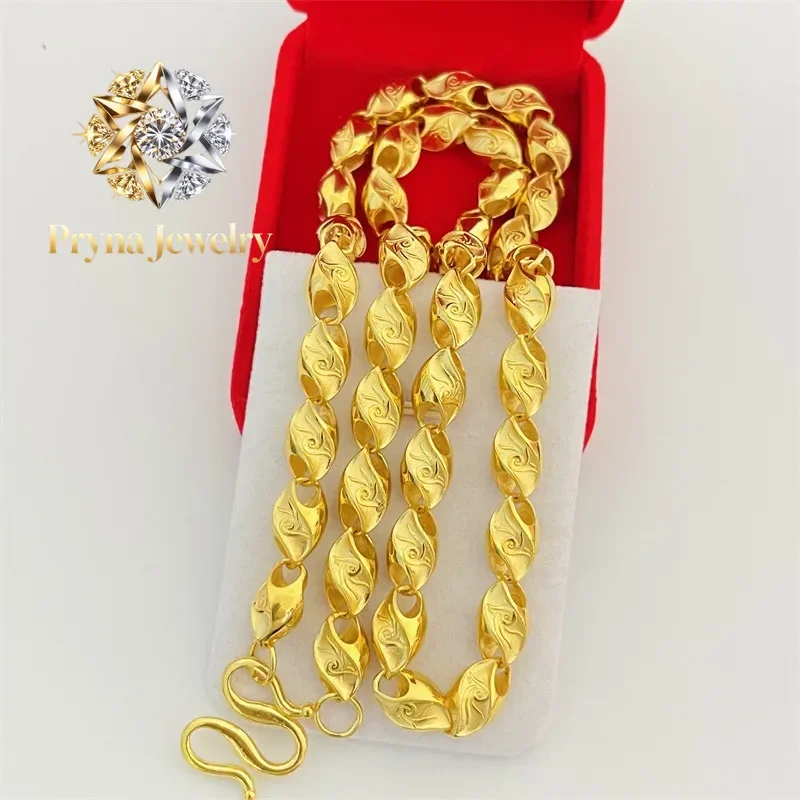 Pryna Jewelry Luxury and domineering 9999 24K real gold jewelry phoenix pattern wheat necklace fashion men and women wear gold
Pryna Jewelry Luxury and domineering 9999 24K real gold jewelry phoenix pattern wheat necklace fashion men and women wear gold
