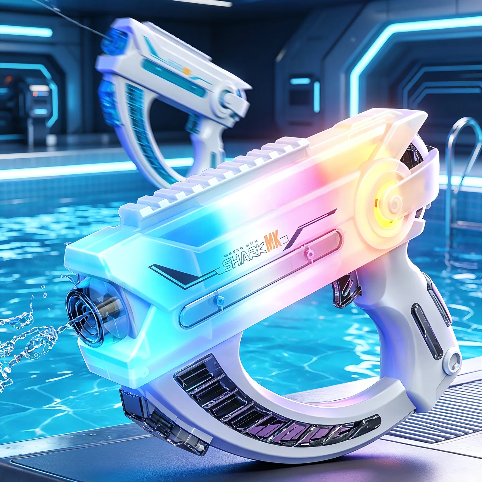 Electric Water Gun colorful lights Continuous Firing Squirt Gun Large Capacity Long Range Shooting Watergun Beach Outdoor Toy
Electric Water Gun colorful lights Continuous Firing Squirt Gun Large Capacity Long Range Shooting Watergun Beach Outdoor Toy