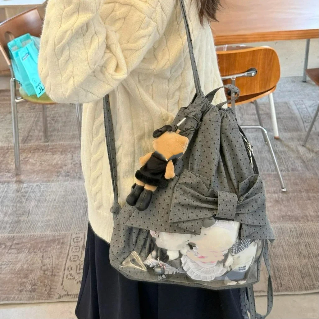 New Women Commuter Drawstring Y2K Backpack Cute Kawaii Shoulder Crossbody Bag Sweet Ballet Ulzzang Ita Bag DIY Dolls Bag
New Women Commuter Drawstring Y2K Backpack Cute Kawaii Shoulder Crossbody Bag Sweet Ballet Ulzzang Ita Bag DIY Dolls Bag