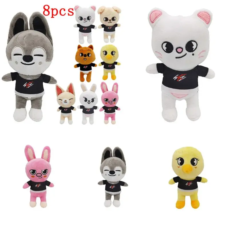 SKZ 8pcs/set Plush 20cm Kawaii Stray Kid Cute Plush Cartoon Stuffed Animal Doll Kawaii Companion for Kids Adults Fans Gifts
SKZ 8pcs/set Plush 20cm Kawaii Stray Kid Cute Plush Cartoon Stuffed Animal Doll Kawaii Companion for Kids Adults Fans Gifts