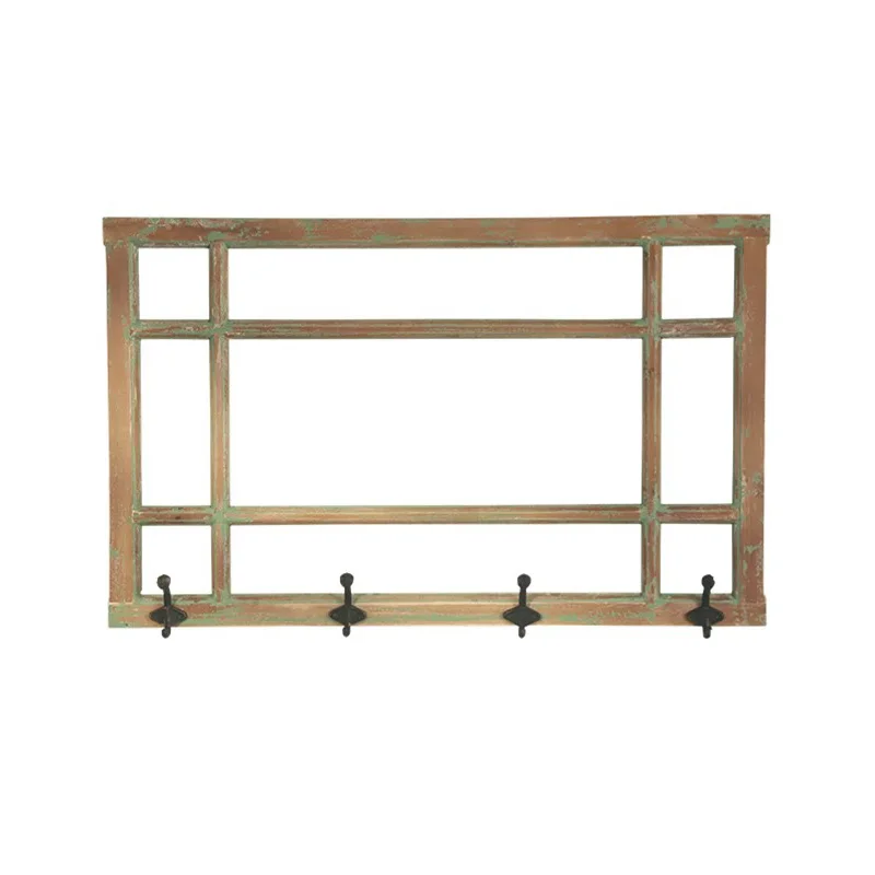 Vintage Window Frame Wall Decor, Rustic Pine Wood and Iron Construction, Decorative Window Panel with 4 Hooks,Distressed Green
Vintage Window Frame Wall Decor, Rustic Pine Wood and Iron Construction, Decorative Window Panel with 4 Hooks,Distressed Green
