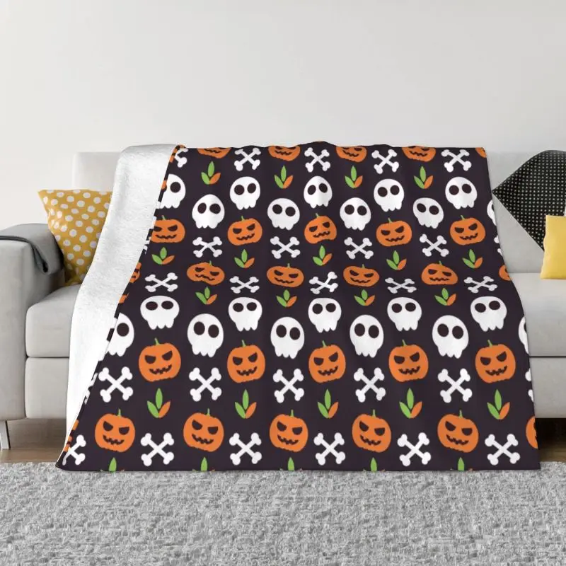 Halloween Pattern Pumpkin Ghosts Bones Blankets Warm Flannel Throw Blanket for Sofa Bedroom Bedding
Halloween Pattern Pumpkin Ghosts Bones Blankets Warm Flannel Throw Blanket for Sofa Bedroom Bedding