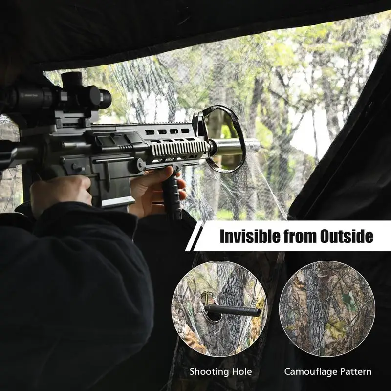 3 Person Portable Pop-Up Ground Hunting Blind with Tie-downs
3 Person Portable Pop-Up Ground Hunting Blind with Tie-downs