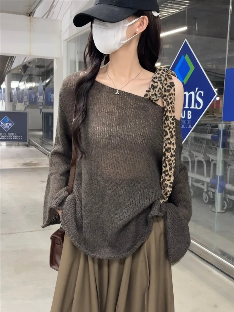 Laid-ba Faion с леопардовым принтом и лентой, повседневный свободный длинный вязаный топ све, женский повседневный топ с круглым вырезом Ne
Laid-ba Faion с леопардовым принтом и лентой, повседневный свободный длинный вязаный топ све, женский повседневный топ с круглым вырезом Ne