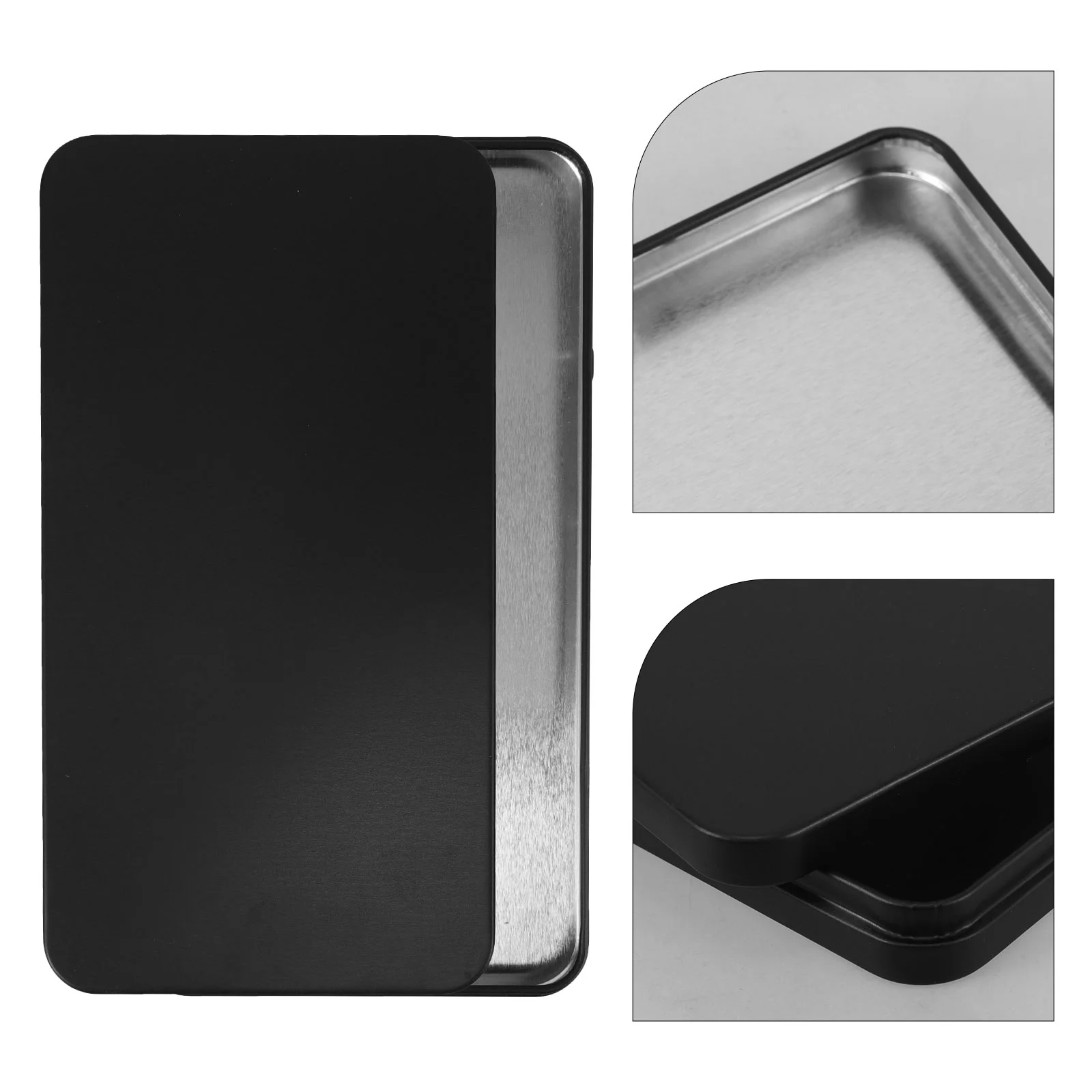 Storage Box Metal Tins with Lids Rectangular Candy Boxes Hinged Black Cash Holder
Storage Box Metal Tins with Lids Rectangular Candy Boxes Hinged Black Cash Holder