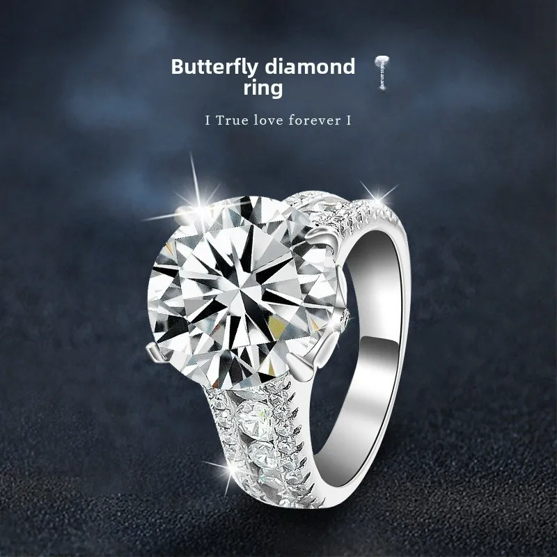 10Ct D-Color Moissanite 'Pigeon Egg' Engagement Ring in S925 Sterling Silver - Luxurious Jewelry for Women
10Ct D-Color Moissanite 'Pigeon Egg' Engagement Ring in S925 Sterling Silver - Luxurious Jewelry for Women