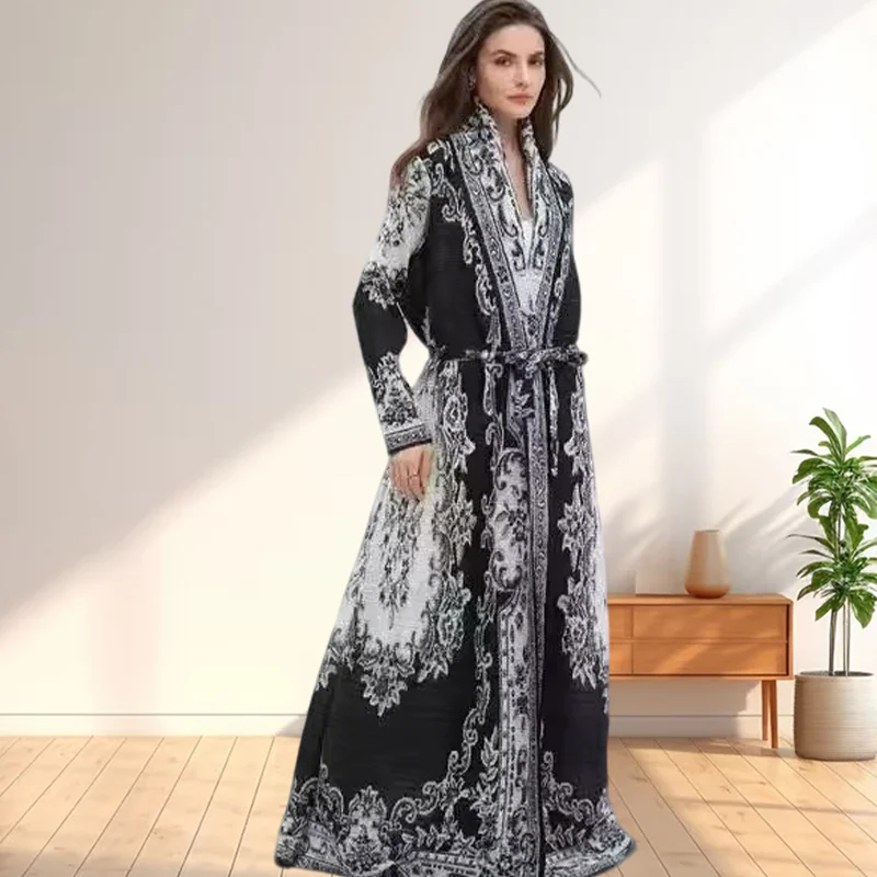 Miyake Abaya Robe Women Loose Big Size Stretchy Pleated Printed Cardigan Long Sleeve Modest Conservative Islamic Prayer Clothing
Miyake Abaya Robe Women Loose Big Size Stretchy Pleated Printed Cardigan Long Sleeve Modest Conservative Islamic Prayer Clothing