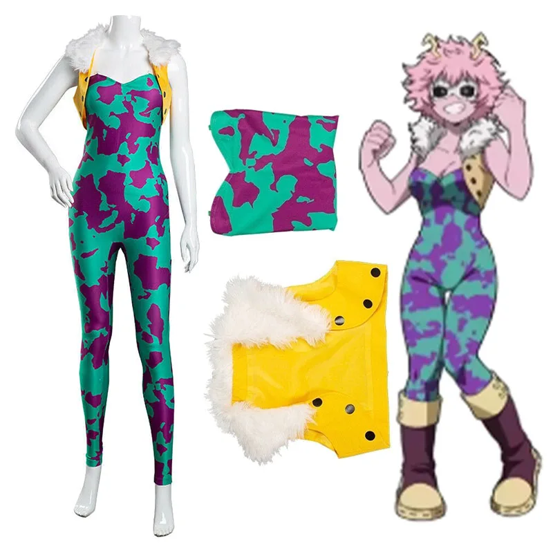 Anime My Hero Mina Cosplay Costume Pinky Green Jumpsuit Coat Woman sweet Halloween Carnival Party Performance Restor
Anime My Hero Mina Cosplay Costume Pinky Green Jumpsuit Coat Woman sweet Halloween Carnival Party Performance Restor