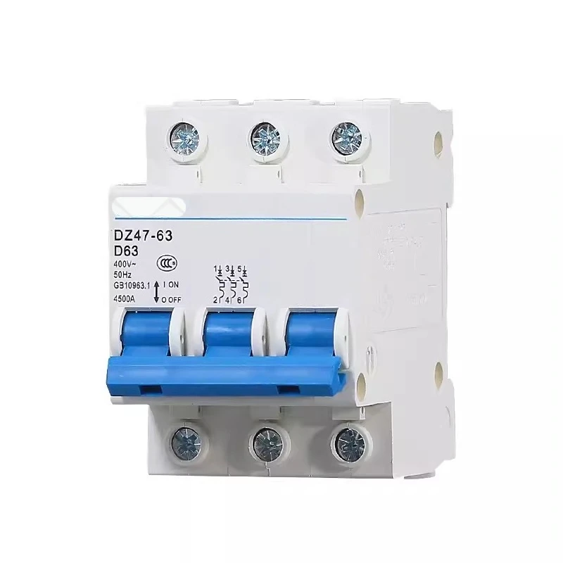Small circuit breaker DZ47-63 air switch household protector 1P2P 3P 4P C16A32A40A63A
Small circuit breaker DZ47-63 air switch household protector 1P2P 3P 4P C16A32A40A63A
