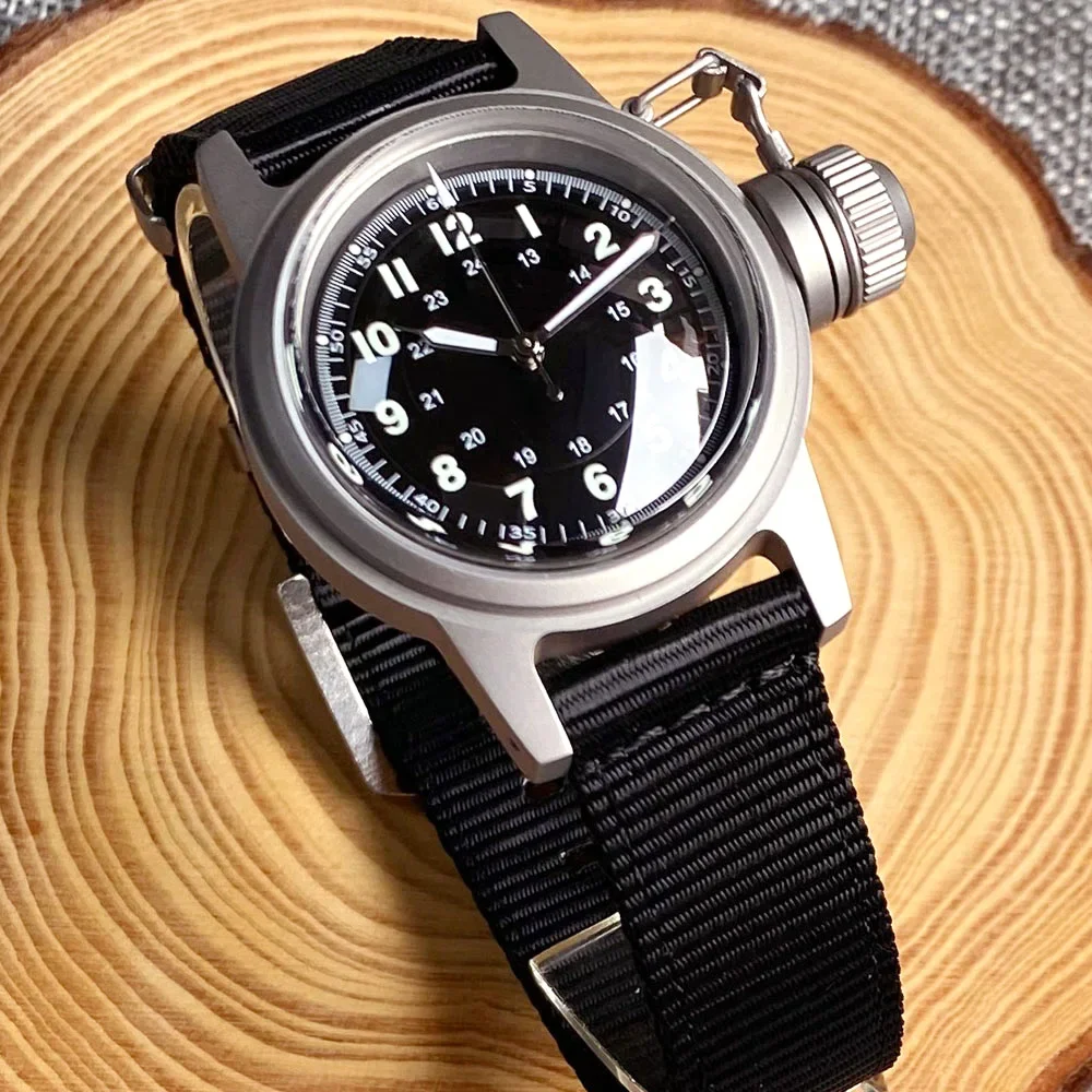 Tandorio 200m Waterproof 36mm Double Dome Glass Silver Sandblast Military Watch Men Retro Black Miyota 8215 Automatic Movement
Tandorio 200m Waterproof 36mm Double Dome Glass Silver Sandblast Military Watch Men Retro Black Miyota 8215 Automatic Movement