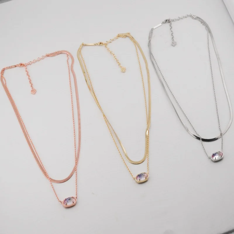 KS European and American New Retro Classic Versatile Noble Fashion Charming Stacked Snake Bone Chain Oval Color Necklace
KS European and American New Retro Classic Versatile Noble Fashion Charming Stacked Snake Bone Chain Oval Color Necklace