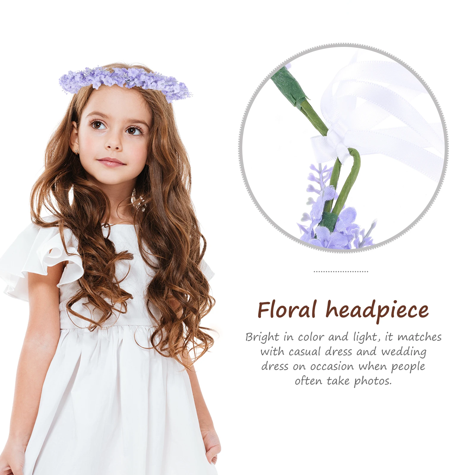 Simulated Lavender Floral Headband Elegant Garland Bridal Accessory Wedding Party Girls Realistic Texture Bright Color
Simulated Lavender Floral Headband Elegant Garland Bridal Accessory Wedding Party Girls Realistic Texture Bright Color