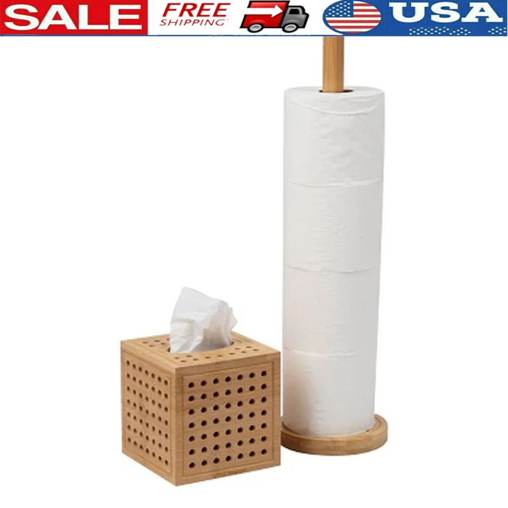 Stylish Bathroom Tissue Box Cover and Toilet Paper Holder Set Includes Wastebasket Durable Eco-Friendly Bamboo Rayon Lattice
Stylish Bathroom Tissue Box Cover and Toilet Paper Holder Set Includes Wastebasket Durable Eco-Friendly Bamboo Rayon Lattice